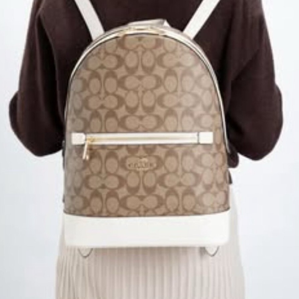 Coach Brown and White Women's Backpack - Picture 5 of 5